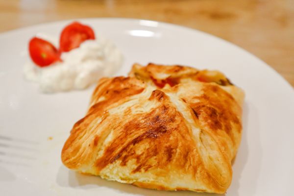 Austernpilze mit Schafskäse in Blätterteig